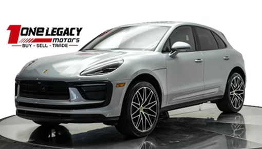 Silver 2024 Porsche Macan photographed on the One Legacy Motors turntable