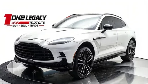 White 2023 Aston Martin DBX 707 photographed on the One Legacy Motors turntable