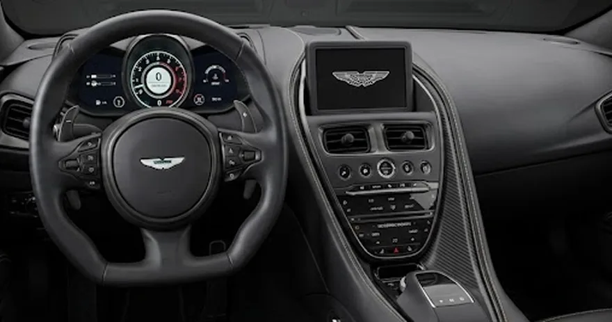 Aston Martin DBS Superleggera steering wheel and digital instrument cluster