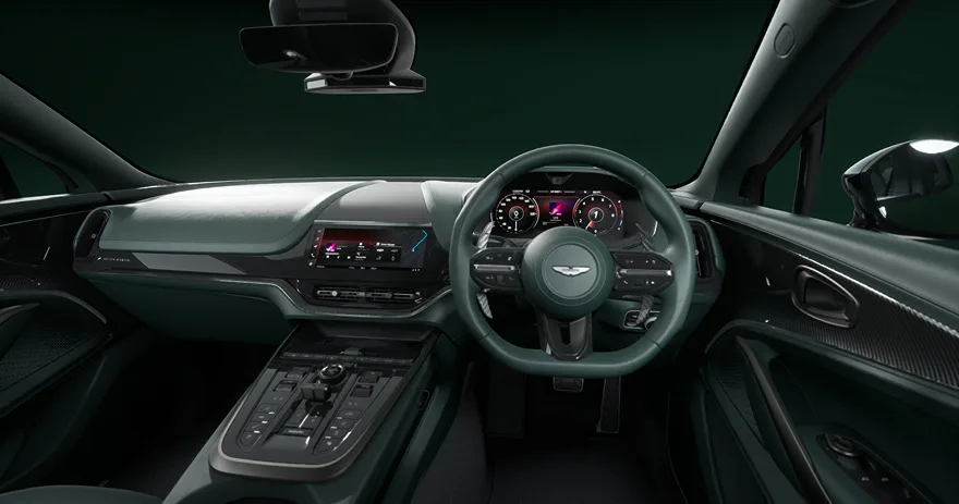 Aston Martin DBX 707 dashboard and centre console finished in green trim