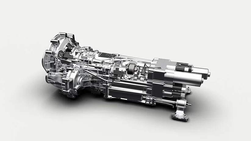 Lamborghini ISR transmission unit photographed against a plain studio background